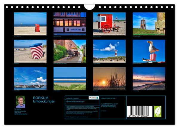 Produktbild: BORKUM Entdeckungen (Wandkalender 2026 DIN A4 quer), CALVENDO Monatskalender