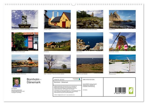 Produktbild: Bornholm - D&auml;nemark (hochwertiger Premium Wandkalender 2026 DIN A2 quer), Kunstdruck in Hochglanz
