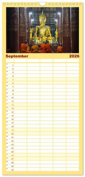 Produktbild: Familienplaner 2026 - Siddhartha Gautama - Buddha mit 5 Spalten (Wandkalender, 21 x 45 cm) CALVENDO