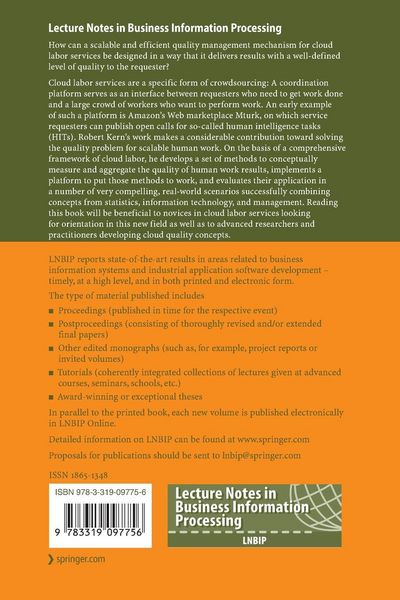 Produktbild: Dynamic Quality Management for Cloud Labor Services