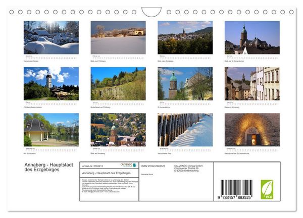 Produktbild: Annaberg - Hauptstadt des Erzgebirges (Wandkalender 2026 DIN A4 quer), CALVENDO Monatskalender