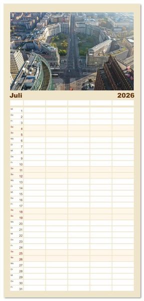 Produktbild: Familienplaner 2026 - Berlin - Reise durch die deutsche Geschichte mit 5 Spalten (Wandkalender, 21 x 45 cm) CALVENDO