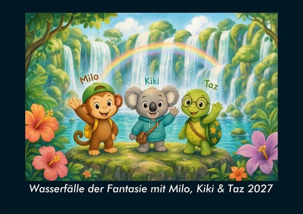 Produktbild: Wasserf&auml;lle der Fantasie mit Milo, Kiki & Taz 2027 Fotokalender DIN A4