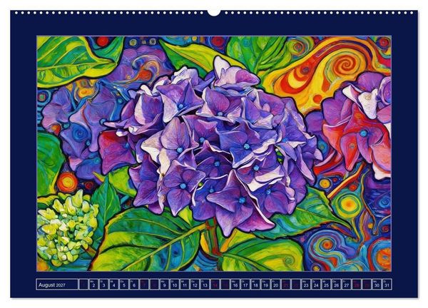 Produktbild: Bl&uuml;ten im verspielten Jugendstil (hochwertiger Premium Wandkalender 2027 DIN A2 quer), Kunstdruck in Hochglanz
