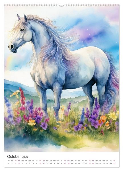 Produktbild: Fantastic horses from myths and legends (High Quality Premium Wall Calendar 2026 DIN A2 portrait),CALVENDO 12 Month Wall Calendar