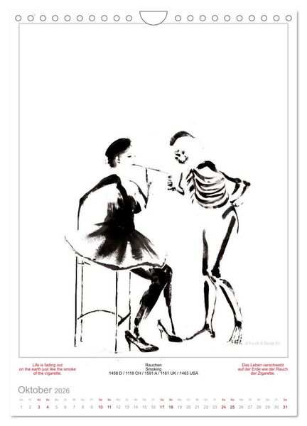 Produktbild: TOTENTANZ HERRENWAHL Haiku Zenga Photo DANCE OF DEATH MEN'S CHOICE (Wandkalender 2026 DIN A4 hoch), CALVENDO Monatskalender