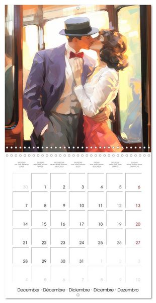 Produktbild: Images romantiques f&eacute;minines de style impressionniste (Calendrier mural carr&eacute; 2026 30x30 cm) Calendrier double avec une page pour vos prises de notes