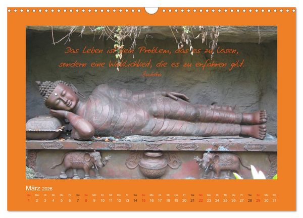 Produktbild: Buddha & Zitate (Wandkalender 2026 DIN A3 quer), CALVENDO Monatskalender