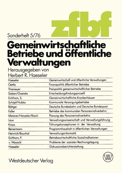 Produktbild: Gemeinwirtschaftliche Betriebe und &ouml;ffentliche Verwaltungen