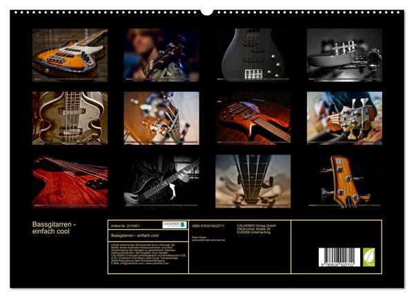 Produktbild: Bassgitarren - einfach cool (hochwertiger Premium Wandkalender 2026 DIN A2 quer), Kunstdruck in Hochglanz