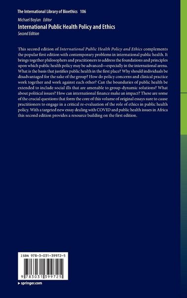 Produktbild: International Public Health Policy and Ethics