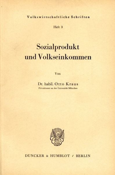 Produktbild: Sozialprodukt und Volkseinkommen.