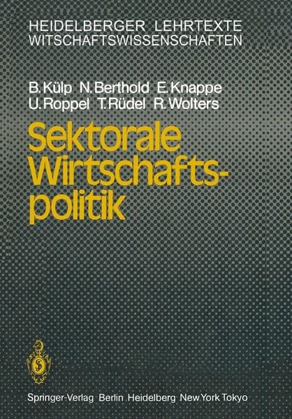 Produktbild: Sektorale Wirtschaftspolitik