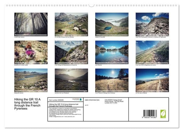 Produktbild: Hiking the GR 10 A long distance trail through the French Pyrenees (High Quality Premium Wall Calendar 2026 DIN A2 landscape),CALVENDO 12 Month Wall C