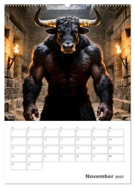 Produktbild: Gesch&ouml;pfe der griechischen Mythologie - Eine KI-Welt der griechischen G&ouml;tter, Kreaturen und Abenteurer (hochwertiger Premium Wandkalender 2027 DIN A2 hoch), Kunstdruck in Hochglanz