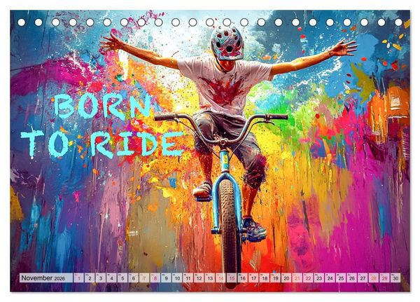 Produktbild: BMX - Coole Slogans (Tischkalender 2026 DIN A5 quer), CALVENDO Monatskalender
