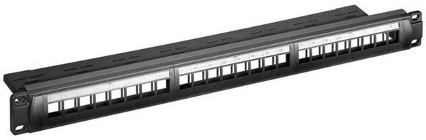 Goobay 95743 Keystone Patch Panel 24 Port 24 Port Netzwerk-Patchpanel 483 mm (19') 1 HE Schwarz Unbestückt