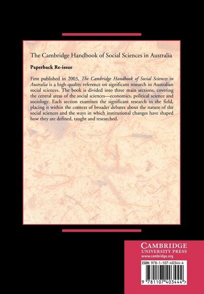 Produktbild: The Cambridge Handbook of Social Sciences in Australia