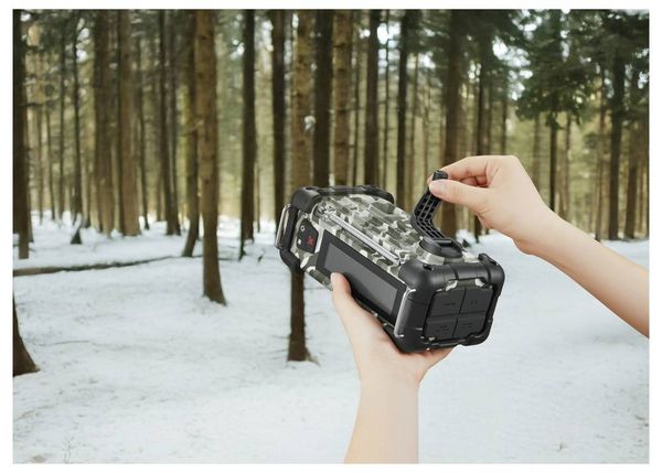 Produktbild: Sangean MMR-99 DAB+ Camo Notfallradio DAB+, UKW AUX, USB, Bluetooth&reg; Solarpanel, Handkurbel, Akku-Ladefunktion Arctic Camo