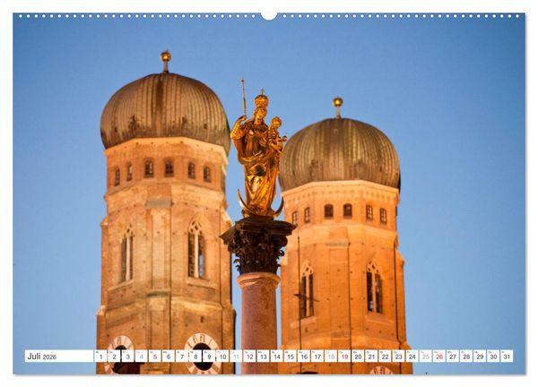 Produktbild: Abend in M&uuml;nchen (hochwertiger Premium Wandkalender 2026 DIN A2 quer), Kunstdruck in Hochglanz
