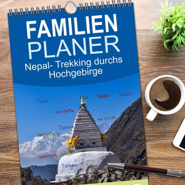 Produktbild: Familienplaner 2026 - Nepal- Trekking durchs Hochgebirge mit 5 Spalten (Wandkalender, 21 x 45 cm) CALVENDO