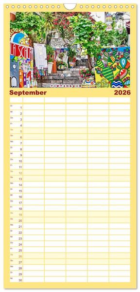 Produktbild: Familienplaner 2026 - Taormina - Juwel Siziliens mit antikem Charme mit 5 Spalten (Wandkalender, 21 x 45 cm) CALVENDO