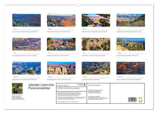 Produktbild: GRAND CANYON Panoramabilder (Wandkalender 2027 DIN A2 quer), CALVENDO Monatskalender