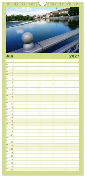 Produktbild: Familienplaner 2027 - Hier f&uuml;hle ich mich zuhause - Landsberg am Lech und Ammersee mit 5 Spalten (Wandkalender, 21 x 45 cm) CALVENDO