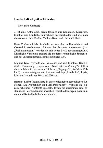 Produktbild: Landschaft - Lyrik - Literatur
