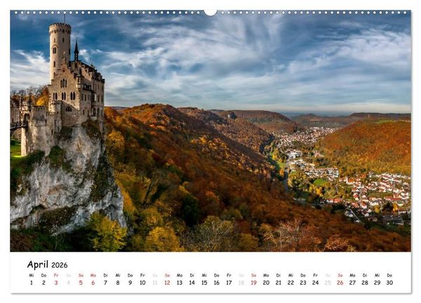 Produktbild: Schl&ouml;sser und G&auml;rten S&uuml;ddeutschland (hochwertiger Premium Wandkalender 2026 DIN A2 quer), Kunstdruck in Hochglanz