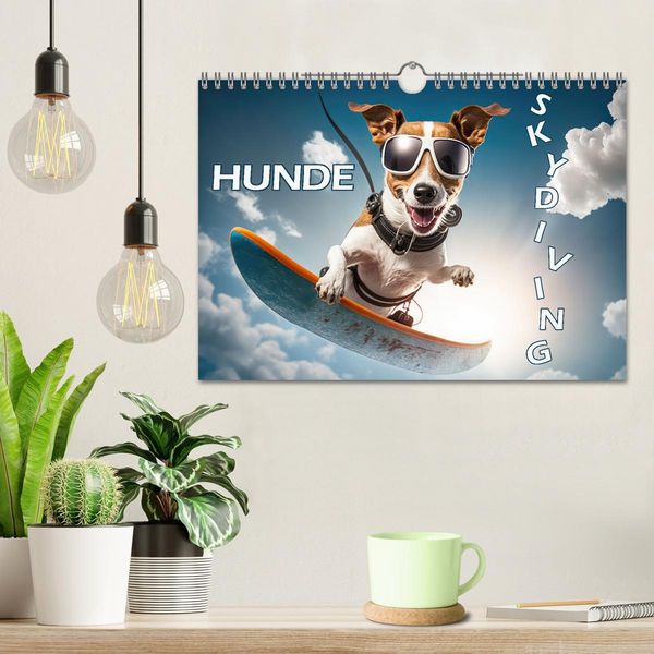 Produktbild: Hunde Skydiving (Wandkalender 2026 DIN A4 quer), CALVENDO Monatskalender
