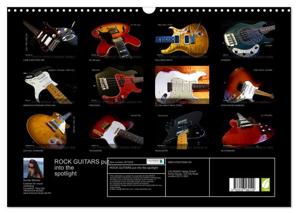 Produktbild: ROCK GUITARS put into the spotlight (Wall Calendar 2026 DIN A3 landscape), CALVENDO 12 Month Wall Calendar