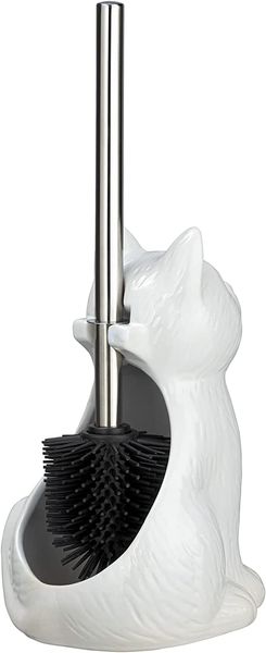 Produktbild: WC-Garnitur Mod. Cat Wei&szlig; Keramik, B&uuml;rstenkopf auswechselbar