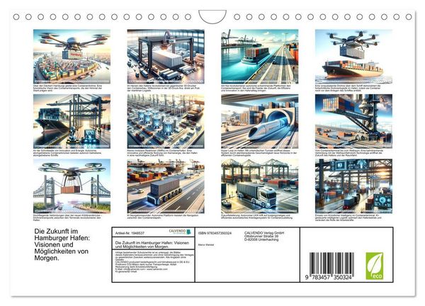 Produktbild: Die Zukunft im Hamburger Hafen: Visionen und M&ouml;glichkeiten von Morgen. (Wandkalender 2026 DIN A4 quer), CALVENDO Monatskalender