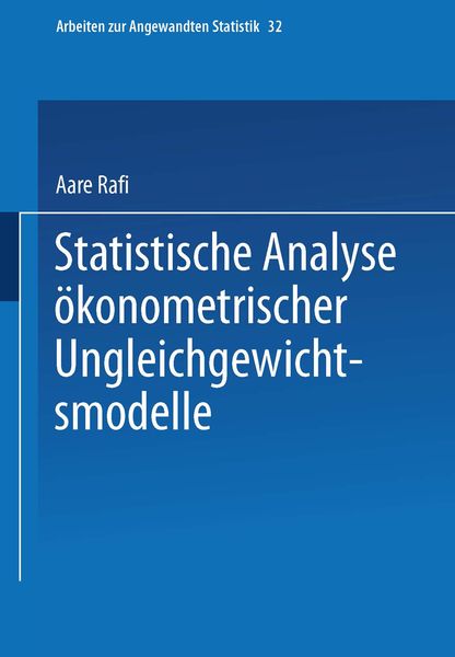 Produktbild: Statistische Analyse &ouml;konometrischer Ungleichgewichtsmodelle