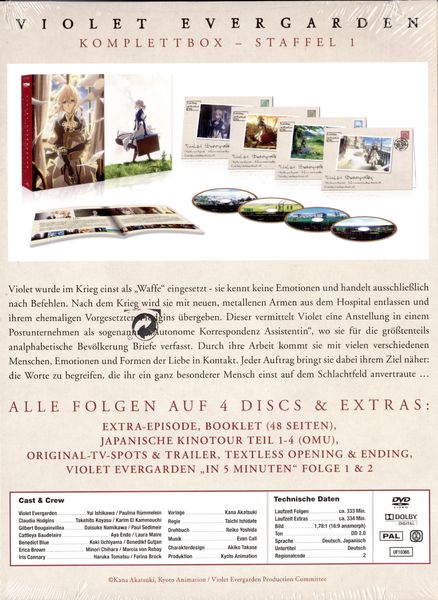 Produktbild: Violet Evergarden - Staffel 1 - Komplettbox - Limited Special Edition [4 DVDs]