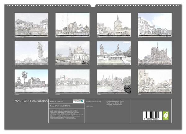 Produktbild: MAL-TOUR Deutschland (hochwertiger Premium Wandkalender 2026 DIN A2 quer), Kunstdruck in Hochglanz