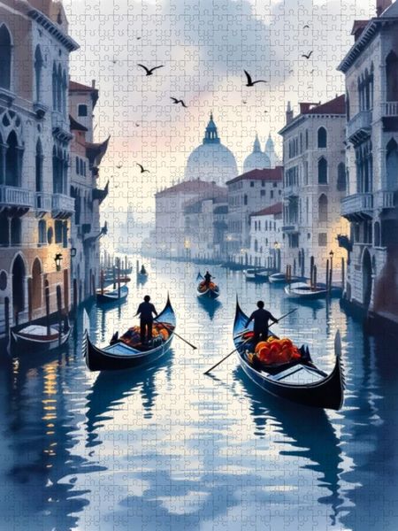 Produktbild: CALVENDO Puzzle Venedig - Stadt der Gondeln | 1000 Teile Lege-Gr&ouml;&szlig;e 64x48cm Foto-Puzzle f&uuml;r gl&uuml;ckliche Stunden