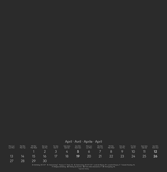 Produktbild: Kreativ-Kalender schwarz 2026 - 32 x 33 - Foto, Malen, Basteln - datiert - Kreativkalender - Foto-Kalender - Alpha Edition