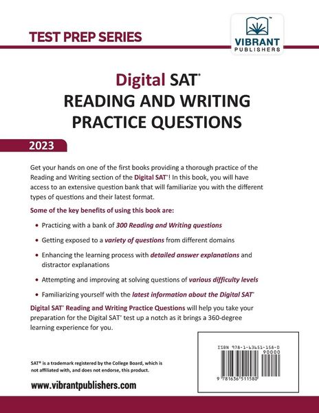 Produktbild: Digital SAT Reading and Writing Practice Questions