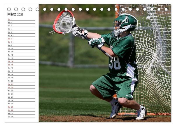 Produktbild: Teamsport Lacrosse - Face-off (Tischkalender 2026 DIN A5 quer), CALVENDO Monatskalender