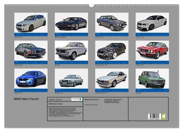 Produktbild: BMW Mein Favorit (Wandkalender 2026 DIN A2 quer), CALVENDO Monatskalender