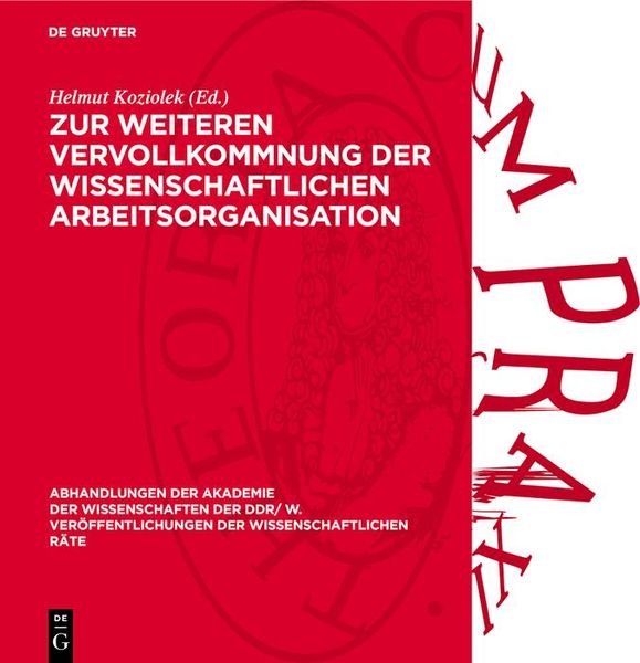 Produktbild: Zur weiteren Vervollkommnung der wissenschaftlichen Arbeitsorganisation
