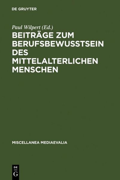 Produktbild: Beitr&auml;ge zum Berufsbewu&szlig;tsein des mittelalterlichen Menschen