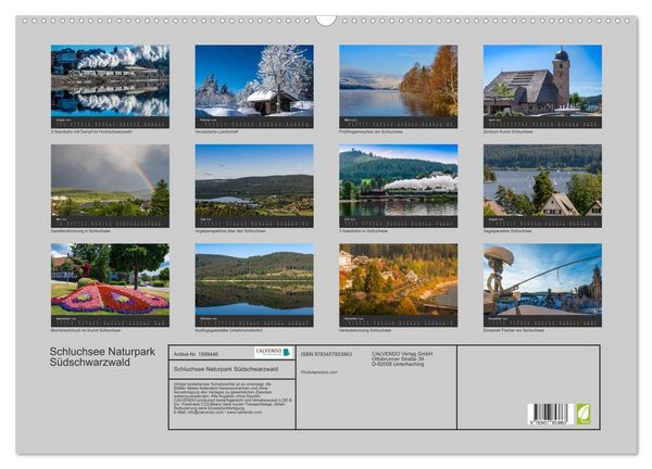 Produktbild: Schluchsee Naturpark S&uuml;dschwarzwald (Wandkalender 2026 DIN A2 quer), CALVENDO Monatskalender