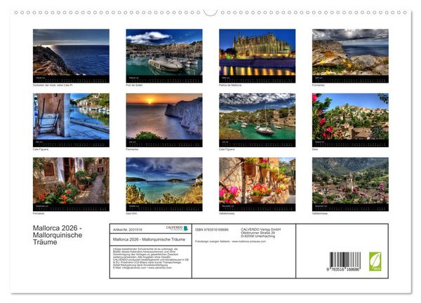 Produktbild: Mallorca 2026 - Mallorquinische Tr&auml;ume (hochwertiger Premium Wandkalender 2026 DIN A2 quer), Kunstdruck in Hochglanz