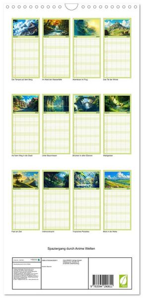 Produktbild: Familienplaner 2027 - Spaziergang durch Anime Welten mit 5 Spalten (Wandkalender, 21 x 45 cm) CALVENDO