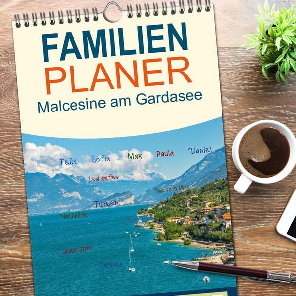 Produktbild: Familienplaner 2026 - Malcesine am Gardasee mit 5 Spalten (Wandkalender, 21 x 45 cm) CALVENDO
