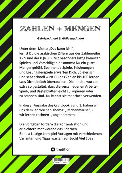 Produktbild: CRAFTBOOK - RECHNEN UND MENGEN LERNEN - MALBUCH - BASTELBUCH - SPIELEBUCH - SPIELETIPPS