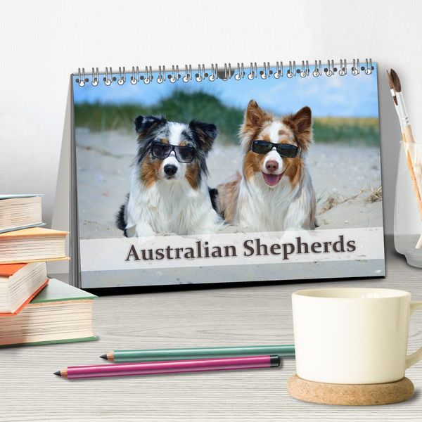 Produktbild: Wunderbare Australian Shepherds (Tischkalender 2026 DIN A5 quer), CALVENDO Monatskalender